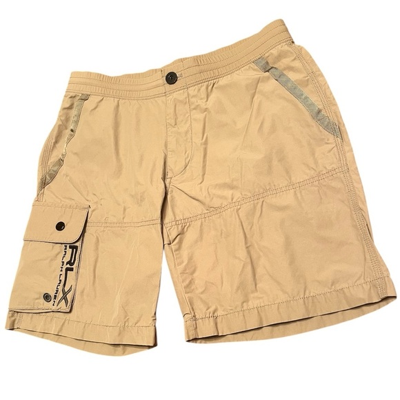 RLX Ralph Lauren Khaki Tan Swim Board Active Cargo Shorts Size S - Picture 2 of 12